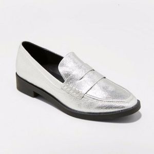 A New Day Metallic Silver Loafers